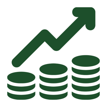 Investment Icon image of the coins and graph